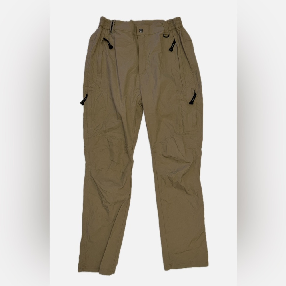 Men’s OUTDOORSPORTS Hiking Pants Tan Zip Cargo Nylon Stretch M (US) Lightweight
